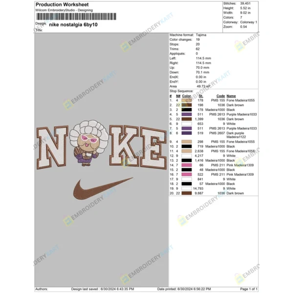 Nike Nostalgia Embroidery File