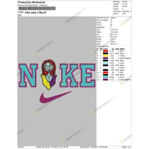 Nike Sally Embroidery Design