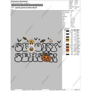 Spooky Season Ghosts Machine Halloween Embroidery File