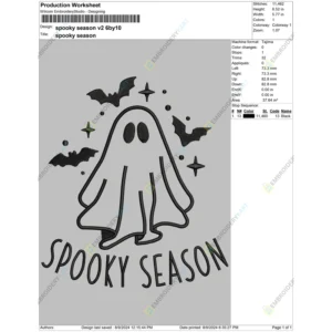 Spooky season Halloween Embroidery file