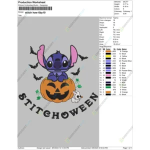 Stitch Halloween Pumpkin Embroidery file