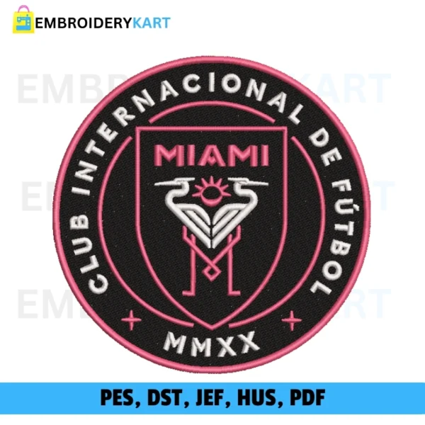 Inter Miami Team Logo Embroidery Design