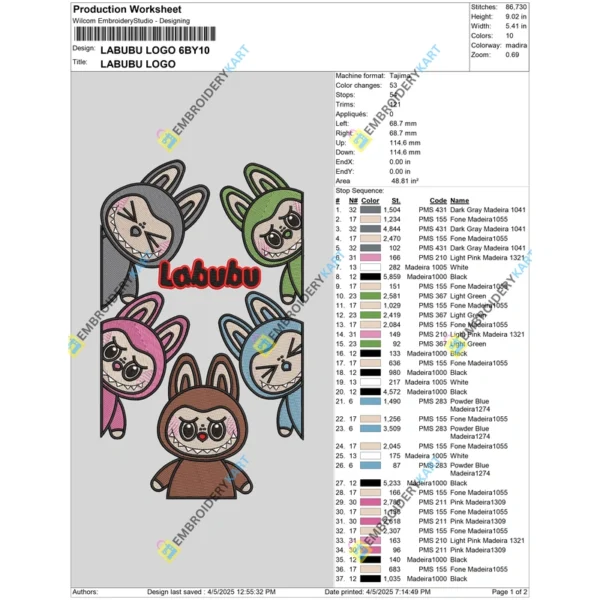 LABUBU LOGO 6BY10