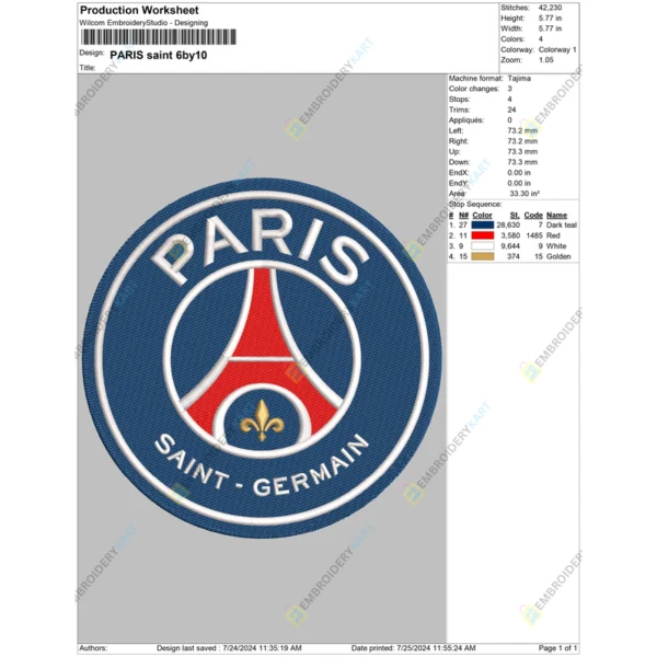 PARIS saint 6by10