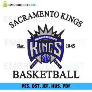 Sacramento Kings Logo Embroidery Design