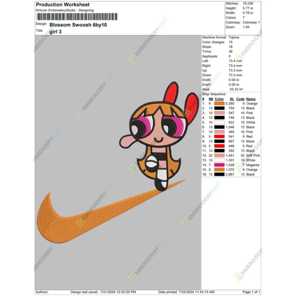 Blossom Swoosh 6by10