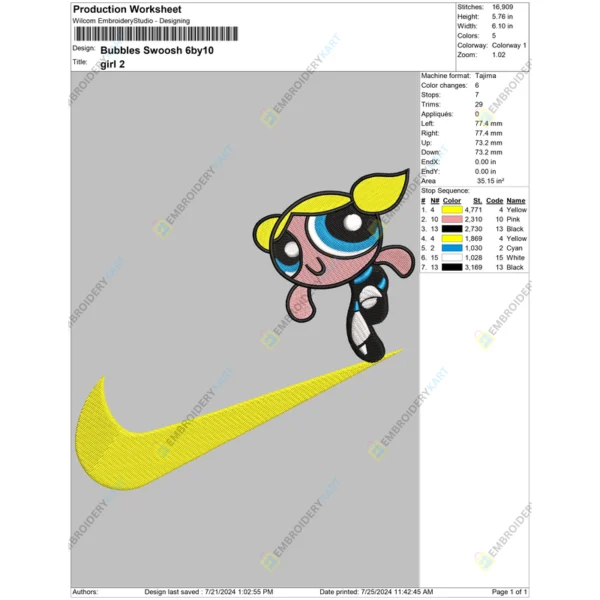 Bubbles Swoosh 6by10