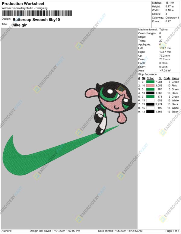 Buttercup Swoosh 6by10