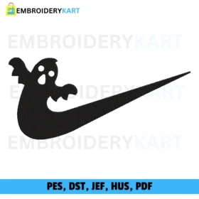 Ghost Swoosh Halloween Embroidery File