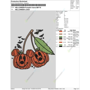 HELLOWEEN Pumpkin leave 6BY10
