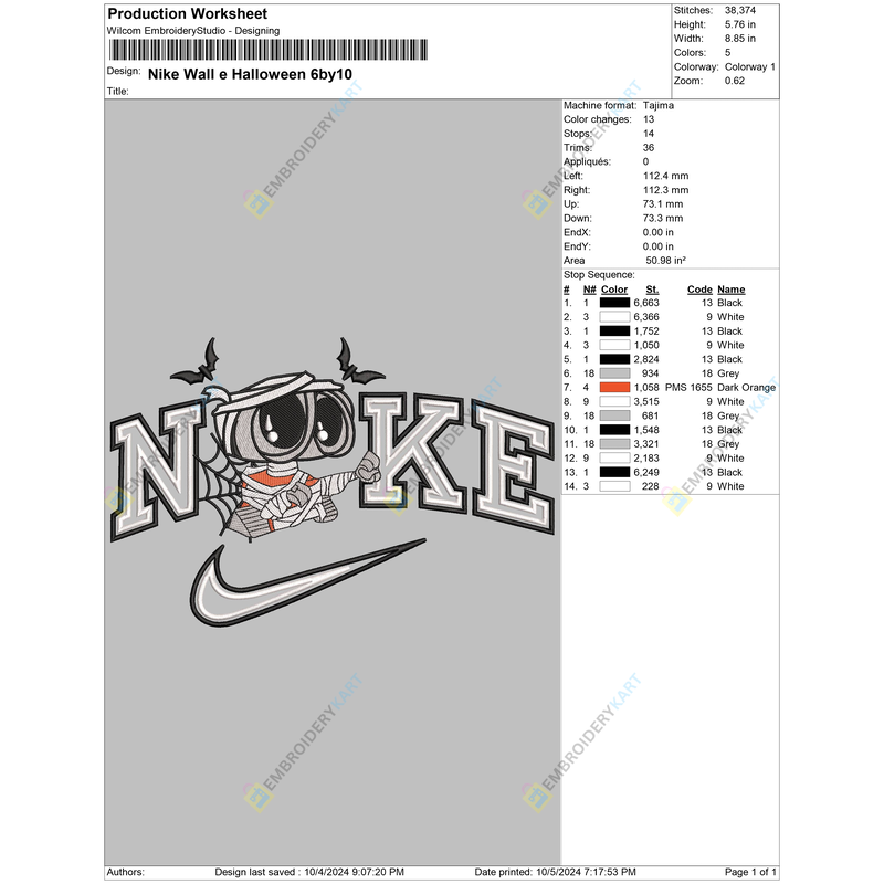 Nike Wall e Halloween 6by10