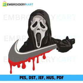Swoosh Scream Halloween Embroidery design