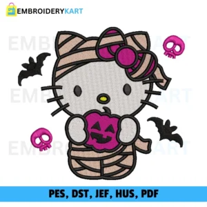 pumpkin krumi kitty Halloween Embroidery design
