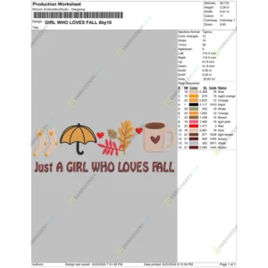 GIRL WHO LOVES FALL 6by10