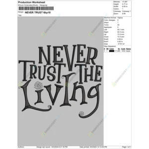 NEVER TRUST 6by10