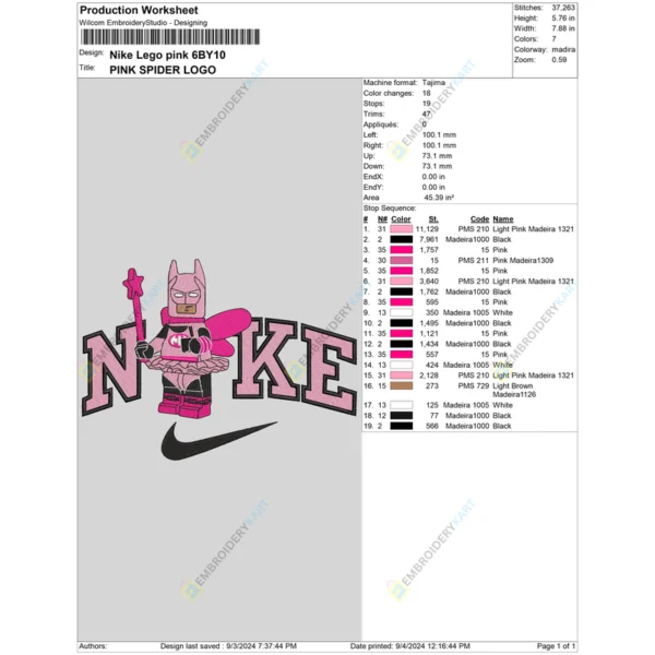 Nike Lego pink 6BY10