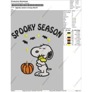 Sppoky season snoopy 6by10