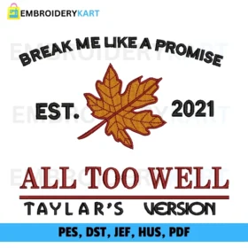 ALL TOO WELL taylor Halloween Embroidery design