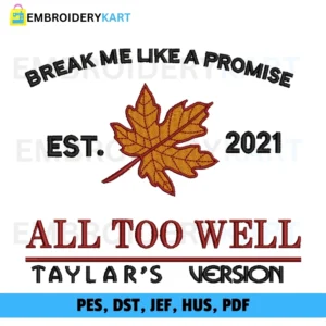 ALL TOO WELL taylor Halloween Embroidery design