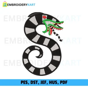 Beetlejuice snake 5 Halloween Embroidery design