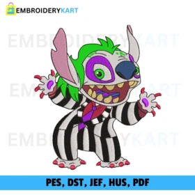 Stitch beetlejuice Halloween Embroidery design