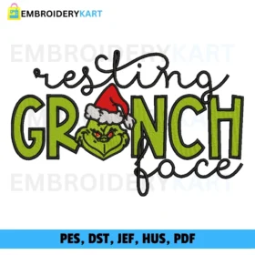 GRINCH FACE V2 Christmas Embroidery design