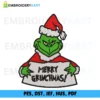 Grinch merry christams Embroidery design