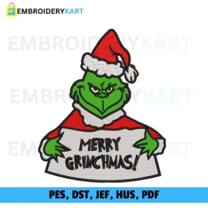 Grinch merry christams Embroidery design
