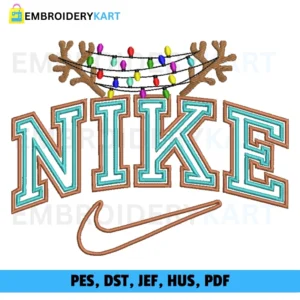 Nike Rindeer LIGHTS Christmas Embroidery design