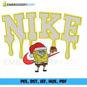 Nike Spongebob Christmas Embroidery design