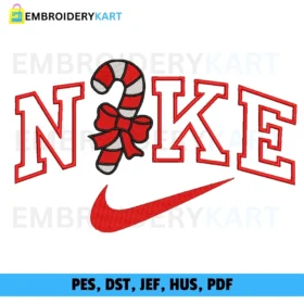 Nike Candycane Christmas Embroidery design