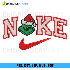 Nike grinch head v2 Christmas Embroidery design