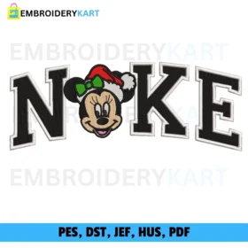 Nike Minnie Christmas Embroidery design