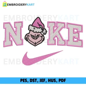 Nike mrs grinch head Christmas Embroidery design