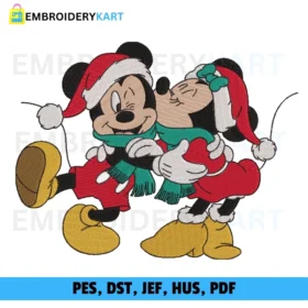 2 MICKY MOUSE LOGO Christmas Embroidery design