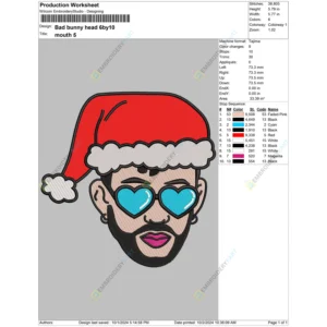 Bad bunny head 6by10