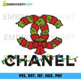 Chanel lights Christmas Embroidery Design