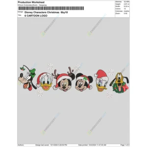 Disney Characters Christmas 6by10 page1