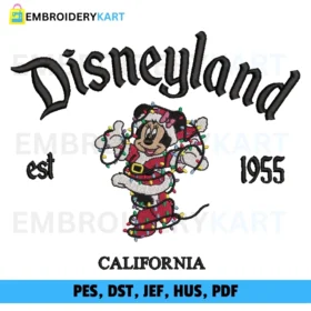 Disneyland Minnie Christmas Embroidery design