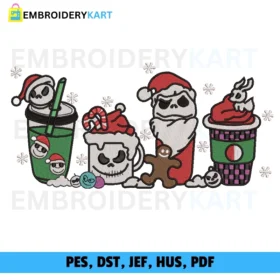 Ghost Christmas Cups Embroidery design