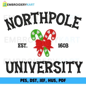 Northpole university Christmas Embroidery design