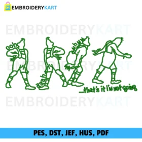 Not Going Grinch Christmas Embroidery design
