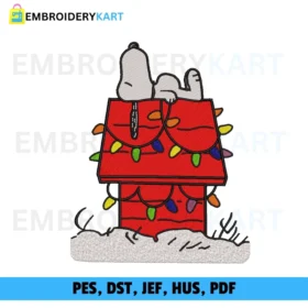 Peanuts Snoopy Holiday House Christmas Embroidery design