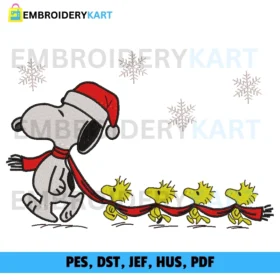 Snoopy 4 Woodstock Christmas Embroidery Design