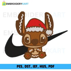 Swoosh Gingerbread Christmas Embroidery design