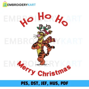 Tiger christmas Embroidery design