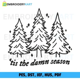 Tree Daman Season Christmas Embroidery design