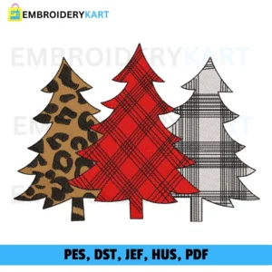 Trees Christmas Embroidery design