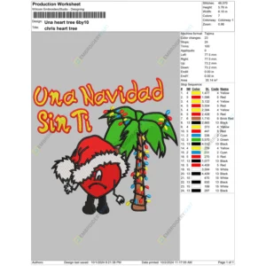 Una heart tree 6by10