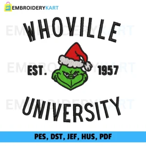 WHOLI UNiversity Christmas Embroidery design